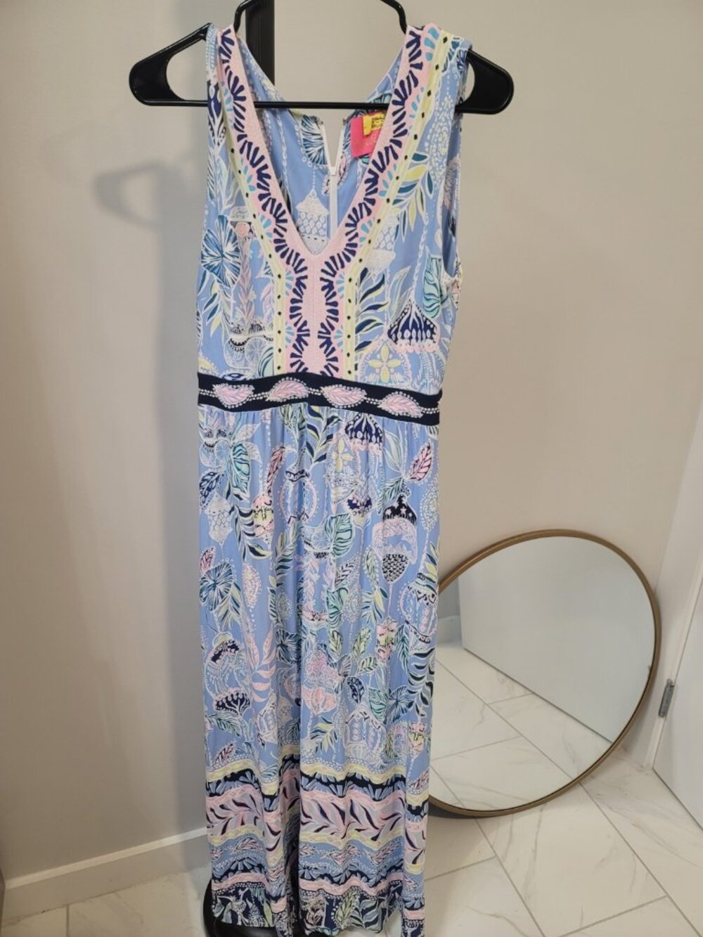 Lilly Pulitzer McKinley Maxi Dress Blue Peri Lapis Lanterns Size 6